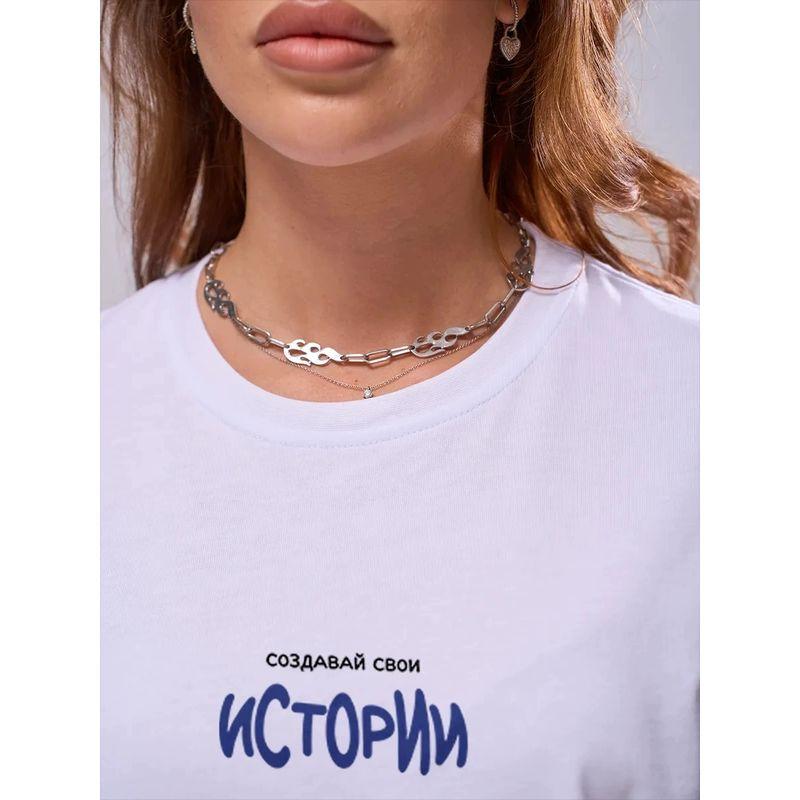 Loose Printed T-shirt Top Western Style New Loose Casual Print Letters Cotton T-shirt Top