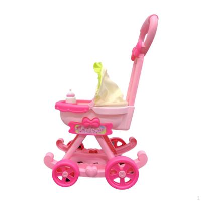 Baby Doll Stroller Simulation Pushchair Toy Pretend Role Playing Dollhouse Decorations Valentines