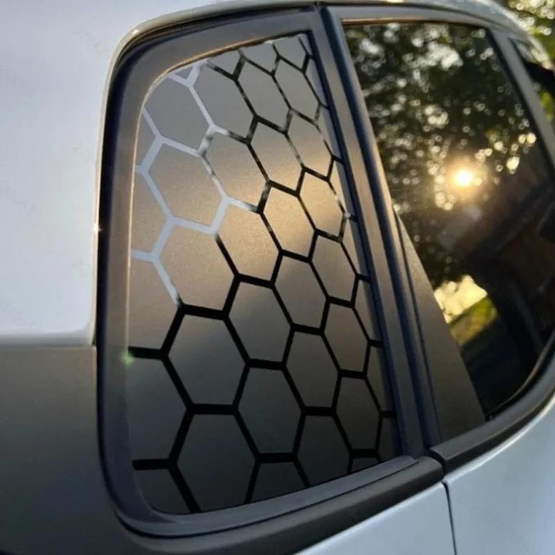 Car Window Decal Stickers for Truck SUV 75x50cm Honeycomb Hexagon Car Side Rear Windows Sun Shade Film Matte Vinyl Sticker
