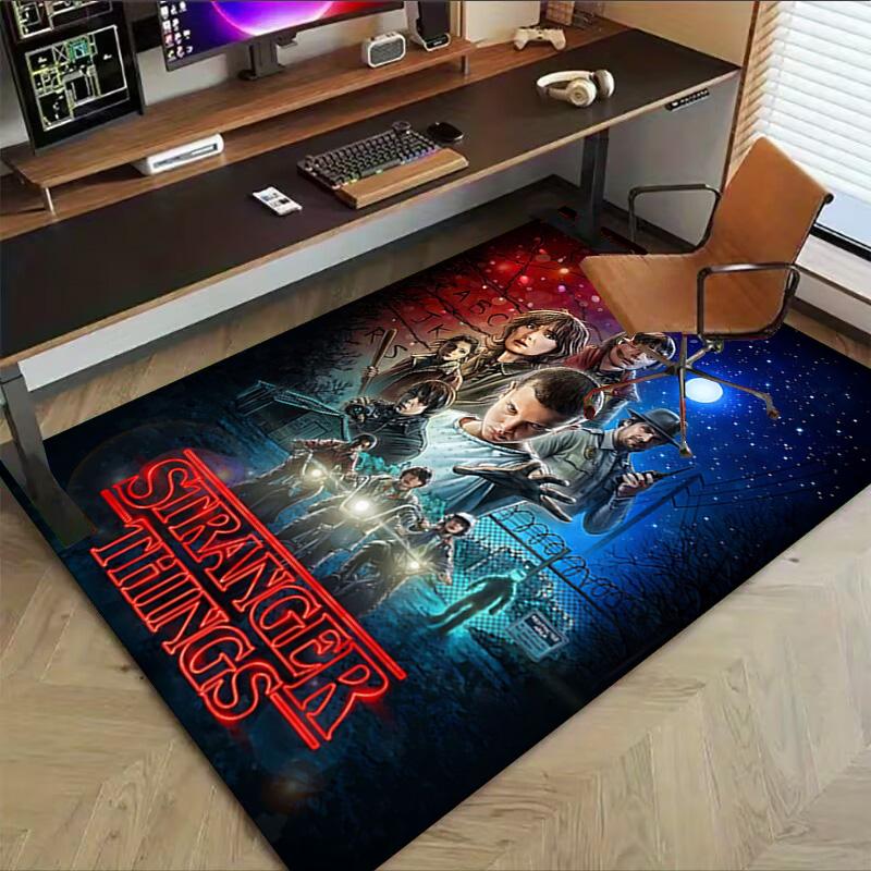 1pc Stranger Things Scifi Adventure Carpet for Playroom Bedroom Living Room Sofa Home Decor,kids Game Area Rug Non-slip Floor Mat Y72983