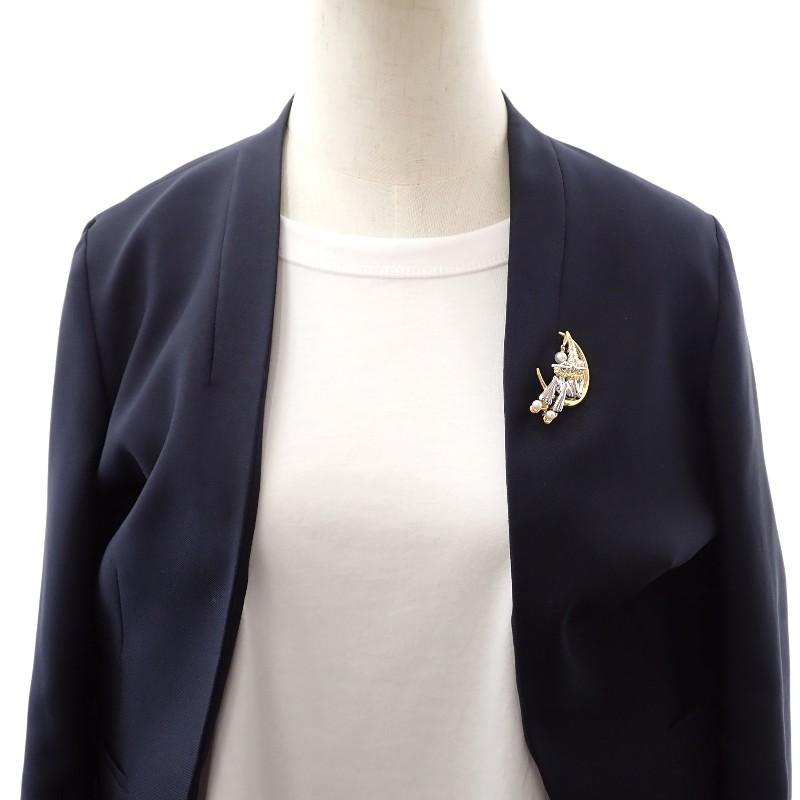 MIKIMOTO  Brooch Silver/gold Silver925/Akoya Pearl Women