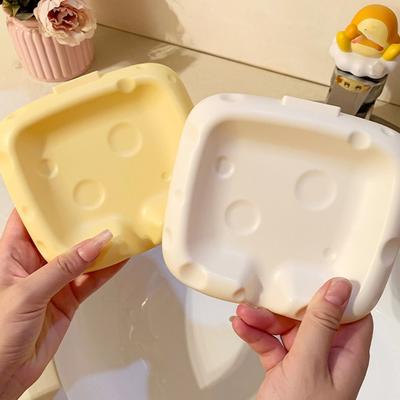 Langlebige ABS Käse Seifenschale Leicht zu Reinigen Abflussbar Badezimmer Seifenhalter Niedliche Seifensparschale Zuhause