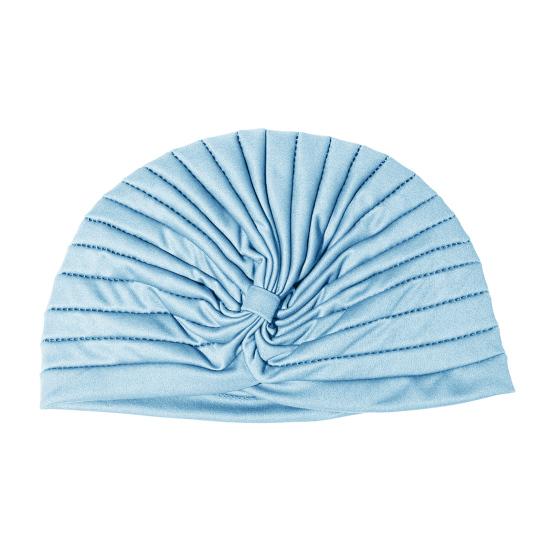Yoga Hat with Satin Lining Hair Protection Frizz Control Soft Breathable Turban Nightcap High-Elastic Pleated Fabric Turban Hat