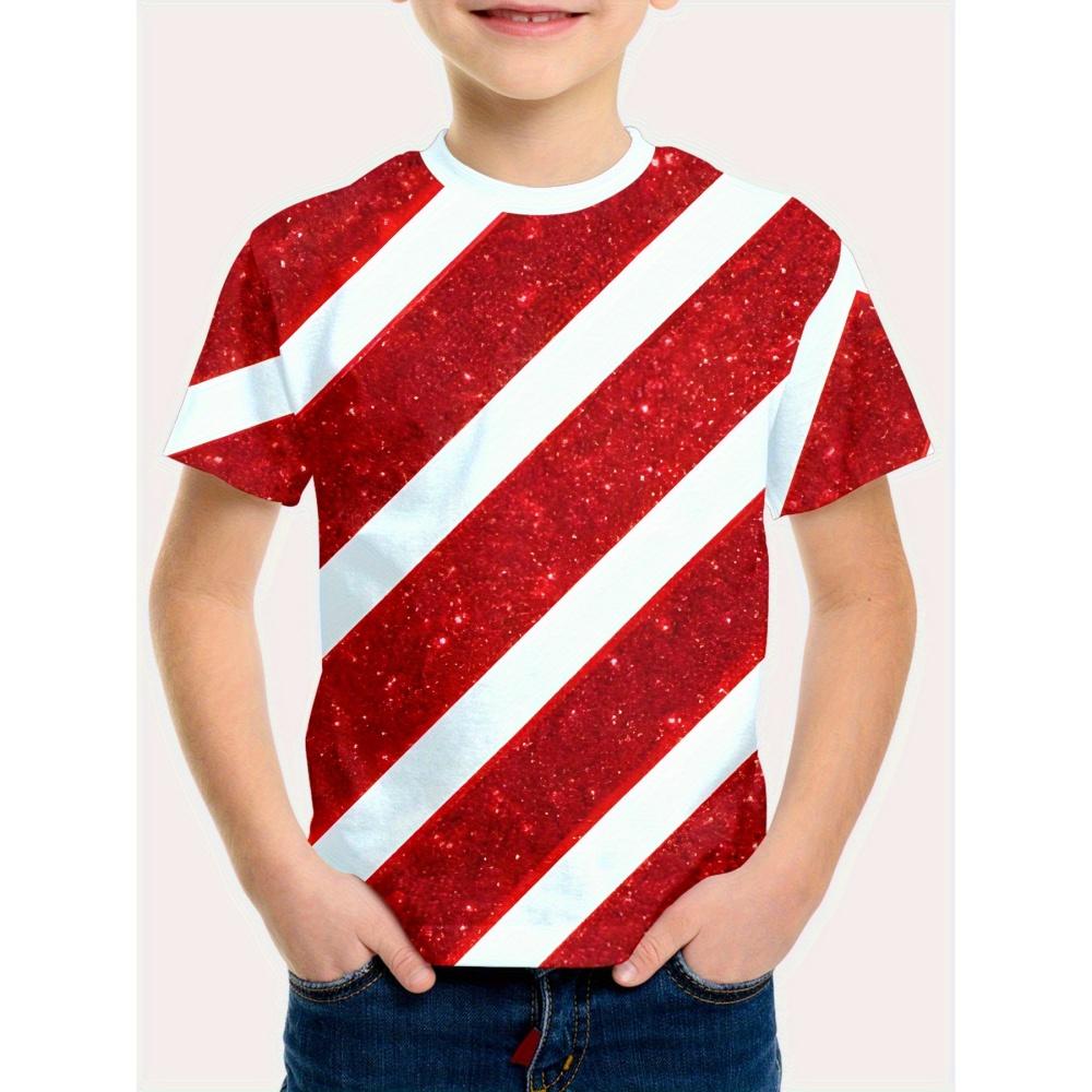 Children's T-shirts, Santa Claus Christmas prints, girls' clothes, cute cartoon pullovers, boys' tops, fashionable gifts, children's clothing