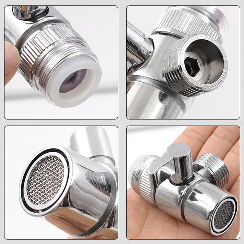 Adaptor robinet comutator din aliaj de zinc Splitter chiuvetă de bucătărie Supapă de deviere Conector pentru robinet de apă pentru toaletă Bideu Duș Baie