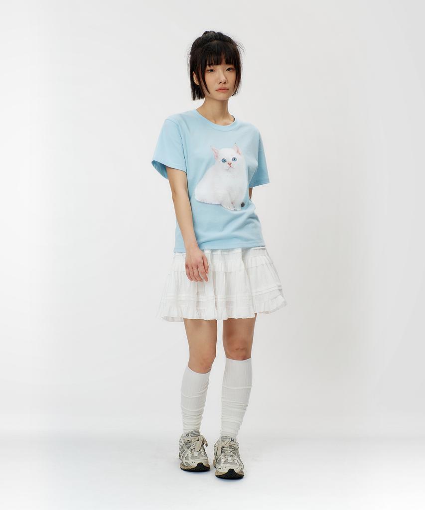 LAUGHER Neko T-Shirt - Sky Blue