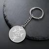 Dreamtimes Wheel of Hecate Strophalos Keychain for Women Men Stainless Steel Triple Moon Goddess Pagan Wicca Amulet Jewelry Gift