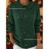Womens Oversized Long Sleeve Crewneck Sweatshirt 2025 Fall Casual Pullover With 3D Print Acrylic Fabric