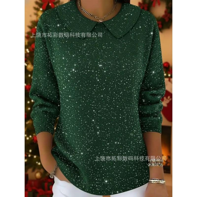 Womens Oversized Long Sleeve Crewneck Sweatshirt 2025 Fall Casual Pullover With 3D Print Acrylic Fabric