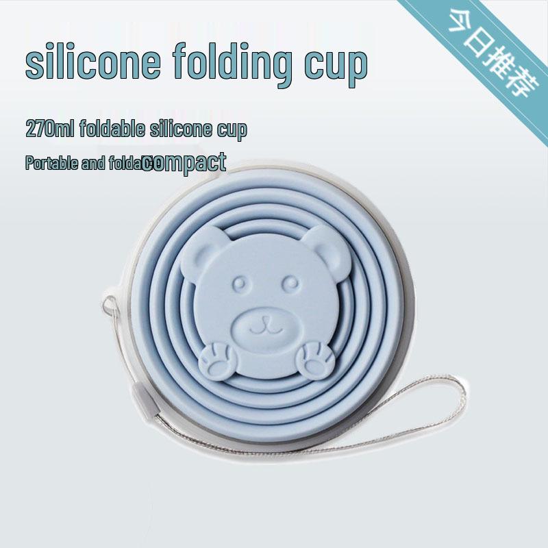 Přenosný, Skládací silikonový kelímek odolný vůči vysokým teplotám s nerezovou ocelí potravinářské kvality pro cestování v přírodě