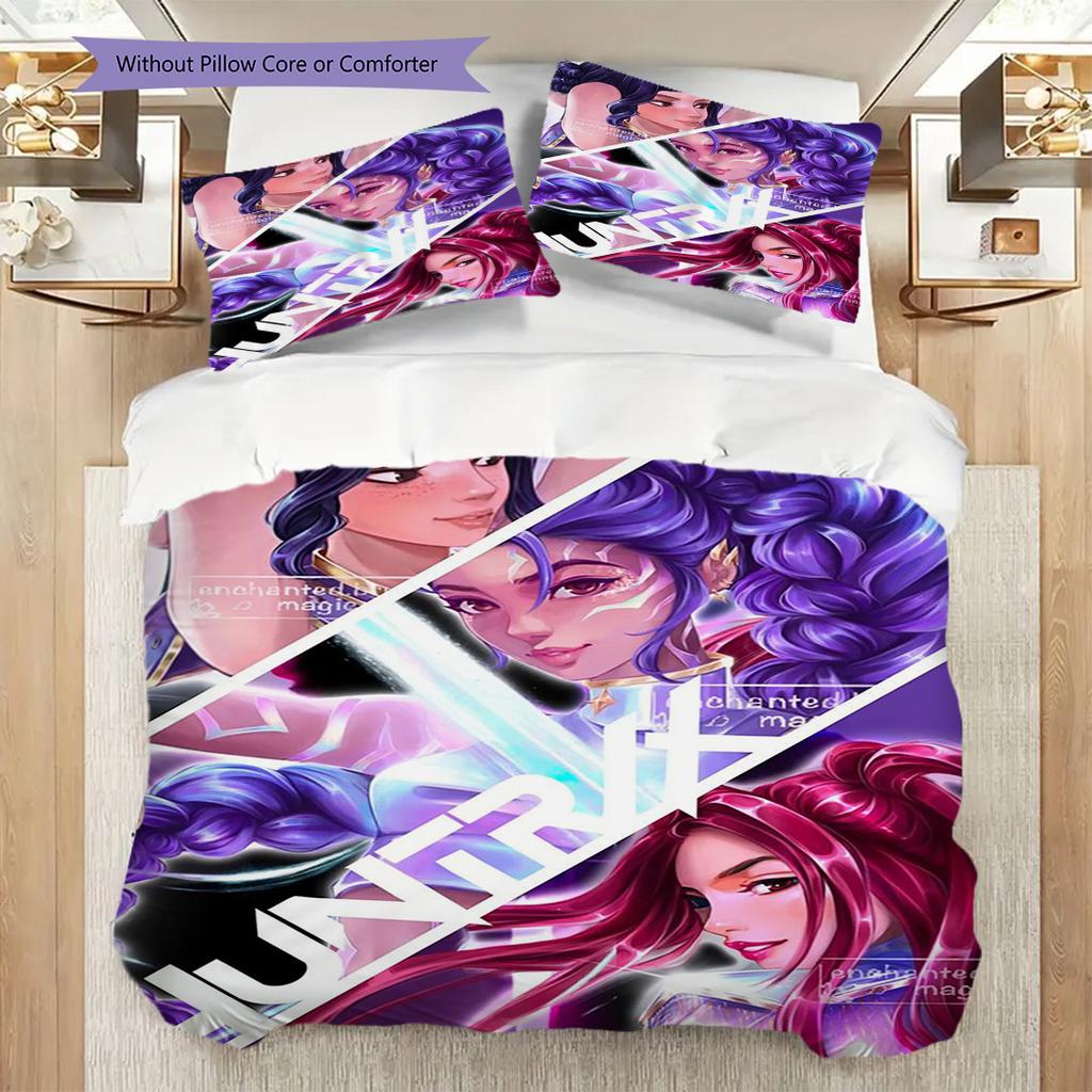 Vivid Purple Bedroom Set Threepiece Set 1 Duvet Cover 2 Pillowcase Without Core Soft And Comfortable Bedding Set Duvet Cover And Pillowcase