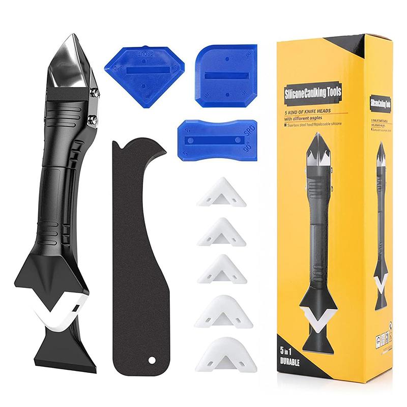 1Set Multifunction Coner Caulking Tool Silicone Scraper Glue Remover Knife Angle Beauty Crevice Spatula Tool Grout Scraper