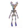 Halloween Skeleton Refrigerator Magnet 3D Printed Poseable Skeleton Figurine with Movable Joints Articulated Skeleton Fridge Magnetic Decoration