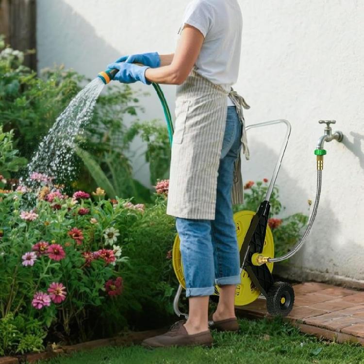 Flexible Stainless Steel Water Transfer Hose Maintains Consistent Water Flows For Sprinkler Systems And Outdoor Faucets