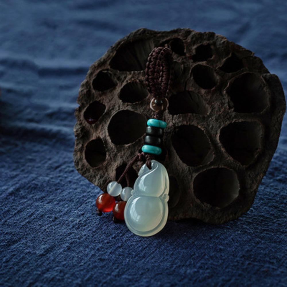 Bag Hanging Lucky Stone Pendant Beads Car Keyring Creative Phone Chain Lanyard  Key Decoration