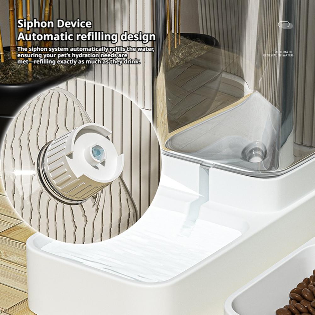 Automatic Large Capacity Gravity Pet Food Feeder Water Dispenser Set Transparent Storage Tank Cat Dog Food Water Dispenser Combo
