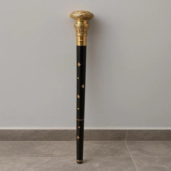 Victorian Brass Knob Walking Stick Handmade Rosewood Cane 93.98 cm Christmas Wedding Travel Father, Mother, Grandfather, Grandmother Gift