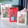 30pcs Transparent Window Gift Packing Bag Gift Wrap Paper Bag Portable White Wrapping Tote With Handles Sundries Storage Pouch