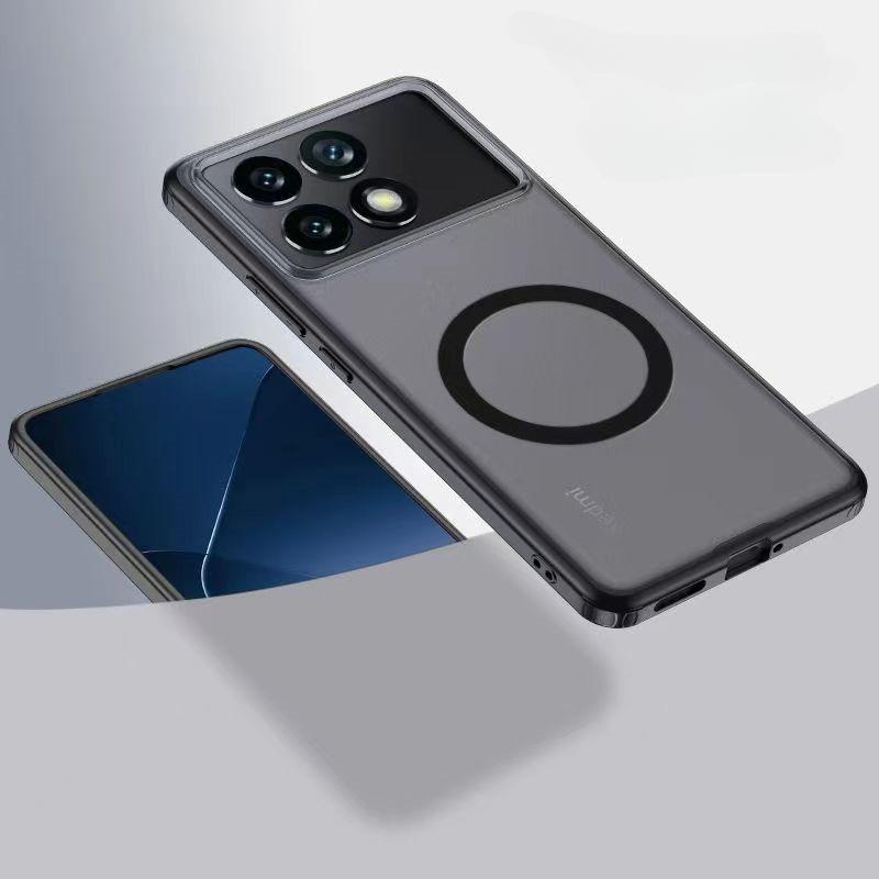 

Чехол Magsafe для POCO X6 Pro, магнитный чехол с беспроводной зарядкой, полупрозрачный матовый противоударный акриловый чехол-бампер для POCO F6 Pro F5 X5 Pro F4 POCO X4 GT чёрный