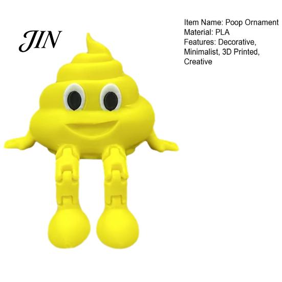 Funny Poop Gift for Friend 3D Printed Figurines with Articulated Legs, Cute Desk Shelf Sitter Weird Gag Statue Statues, Movable Joints Fidgety