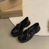 Fashion IPPEUM Women Loafers Platform Shoes Black PU Leather Round Toe Mary Janes Shoes Flats