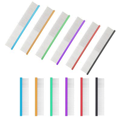 Pet Deshedding Comb for Dogs Easy Use Stainless Steel Comb for Pet Shedding Hair Straight Row Comb for Pet Grooming 2PCS