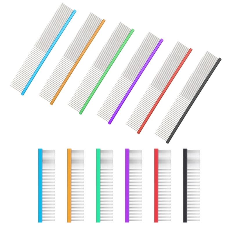 Pälsvårdsborste för hundar Lätt att använda Rostfritt stålborste för fällande husdjur Rätradig kam för husdjursvård 2 st