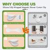 4 Pack Magnetic Silicone Shower Curtain Clips for Keeping Liner Closed to Wall Agat Water Splashing Out, Self Adhesive Windproof Splash Holder, Easy