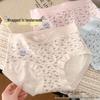 Antibakterische Baumwoll-Slips für Damen mit mittlerer Taille und floralem Muster: Hautfreundlich und atmungsaktiv