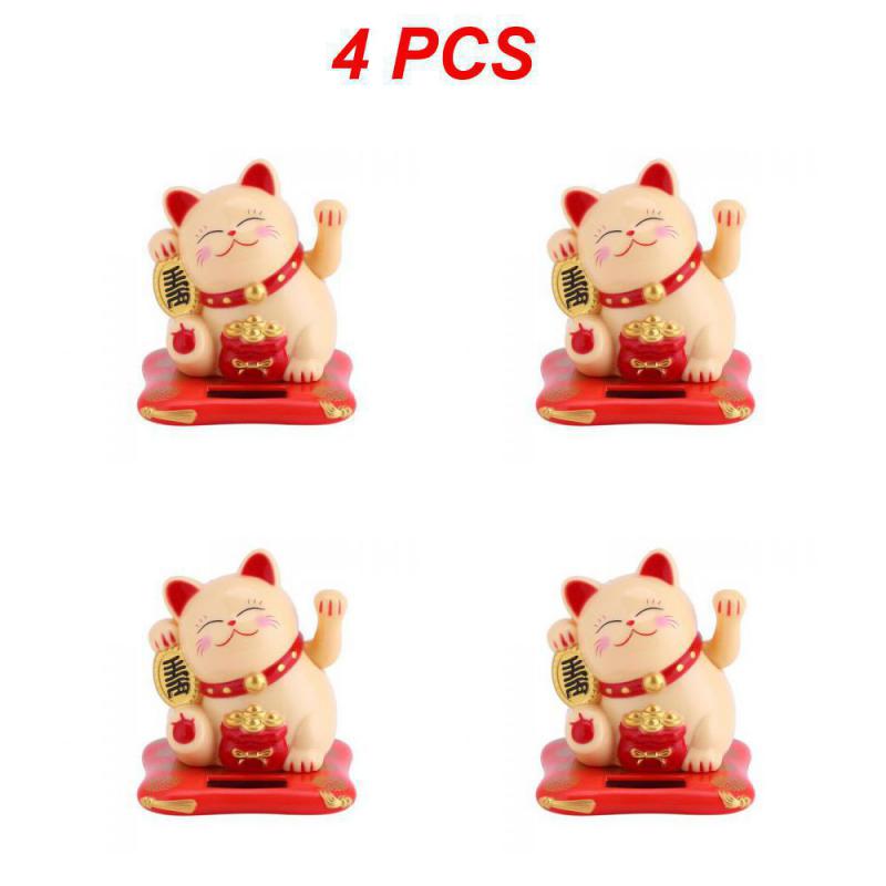 1/2/4 STÜCK Solarbetriebene Maneki Neko Winkende Arm Winkende Glückskatze Glückskatze Für Heim-, Büro- und Autodekoration