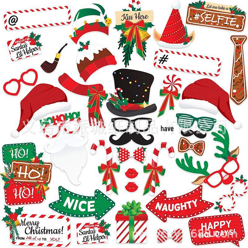Christmas Snowman Photo Props: Festive Party Masks & Glasses