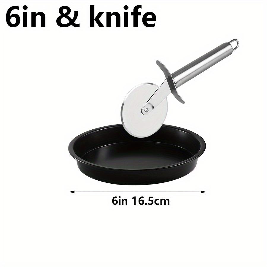 

6/8/9/10in Deep Dish Pizza Pan with Pizza Cutter, Stainless Steel Black Nonstick Baking Sheet, Pie Pan, Baking Pan JXB
