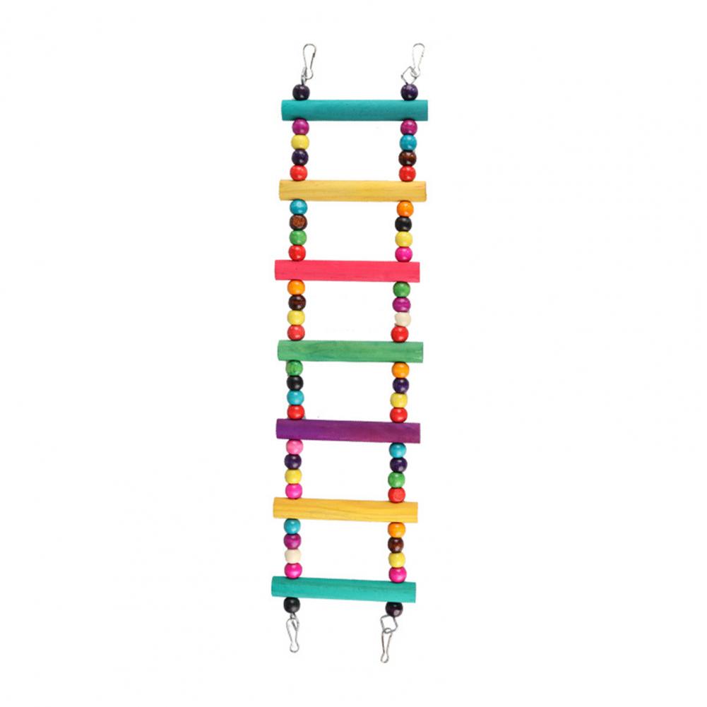 Bird Ladder Colorful Beads Swing Combination Bird Toy Parrots Chewing Training Toy Pet Bird Hanging Hammock Bird Climbing Ladder