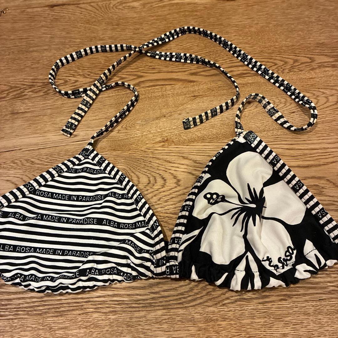 Used ALBA ROSA Bikini Top Monotone Hibiscus