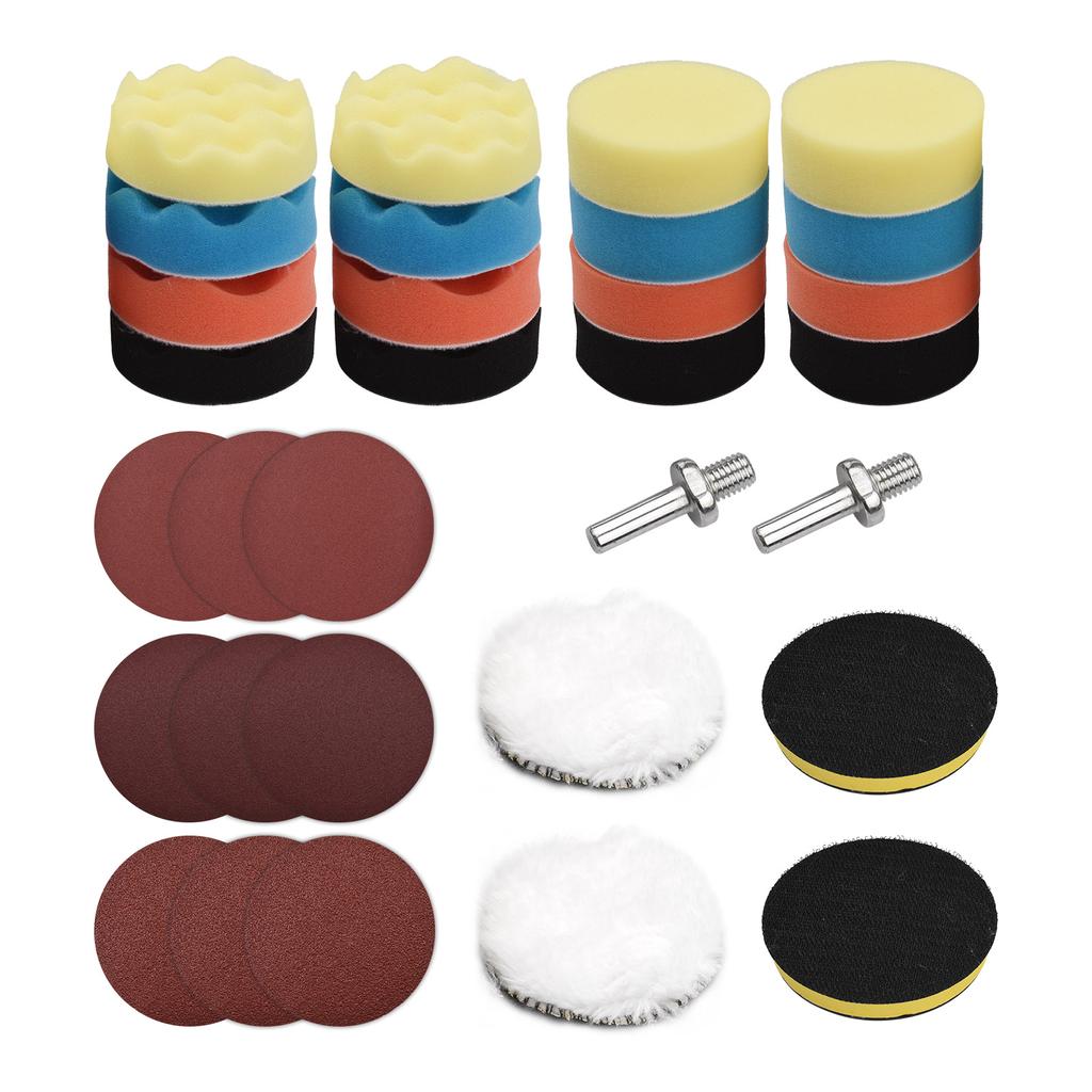 31pcs Polishing Pads Kit 3 Inches Drill Buffer Attachment With Sanding