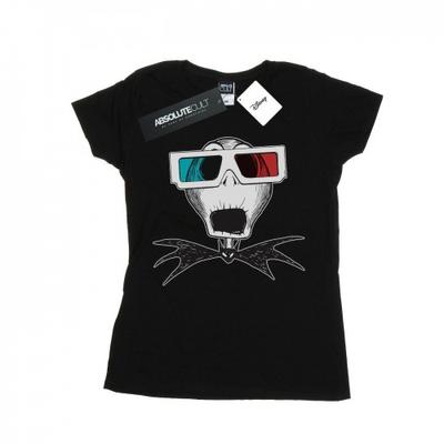 Damen/Damen Nightmare Before Christmas Jack Skellington 3D-Brille Baumwoll-T-Shirt