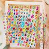 8Sheets/set Cartoon Numbers  Rewards Sticker Puffy Bubble Toys Stickers
