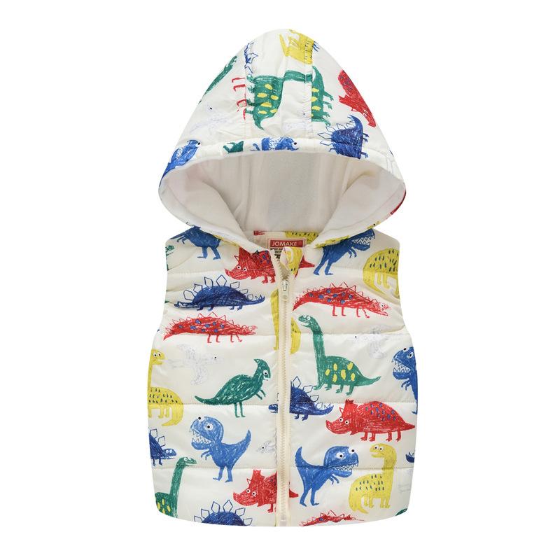 Dívčí vesty Dětská bavlněná zimní teplá vesta Dívčí vesta s kapucí Dívčí vesta s potiskem Svrchní oblečení