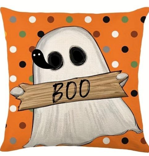 1pc Halloween Cushion Cover Black Cat Pumpkin Ghost Pattern Decorative Pillowcase Suitable for Bedroom Decoration Festival Gifts