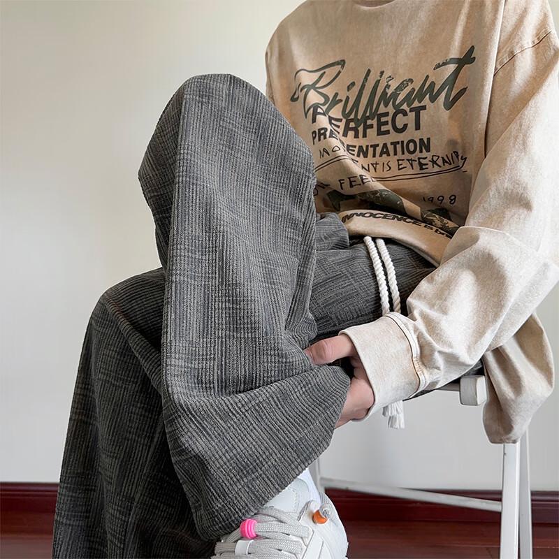 

VUUG Men s Woven Texture Loose Straight Casual Pants 4XL