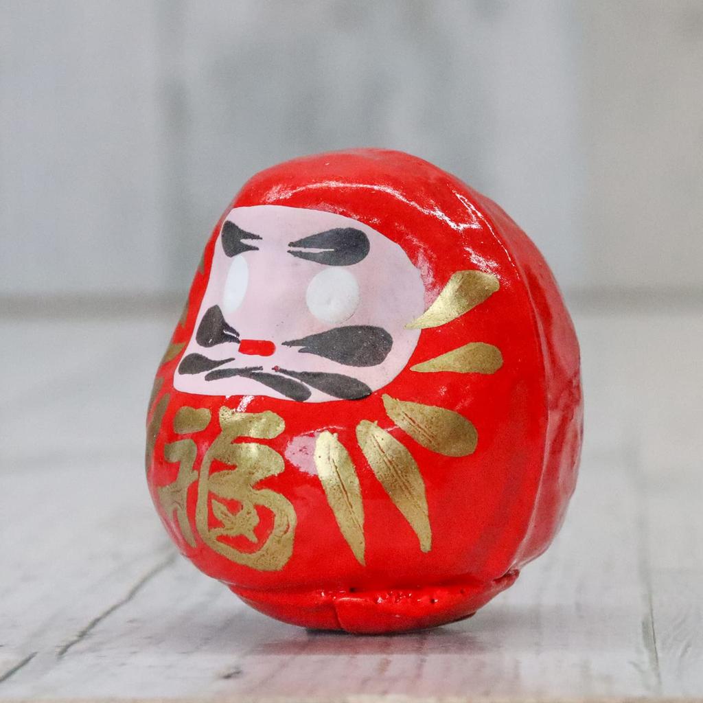 Daruma Größe 0 Lang x Breit x Set von 10 Kommerzielle Japanische Pappmaché-Puppen, (4,5cm 3,5cm 3,5cm Tief), rot, (Für den Einsatz)