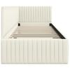 Corner Bed Frame Cream 80 X 200 Cm Velvet