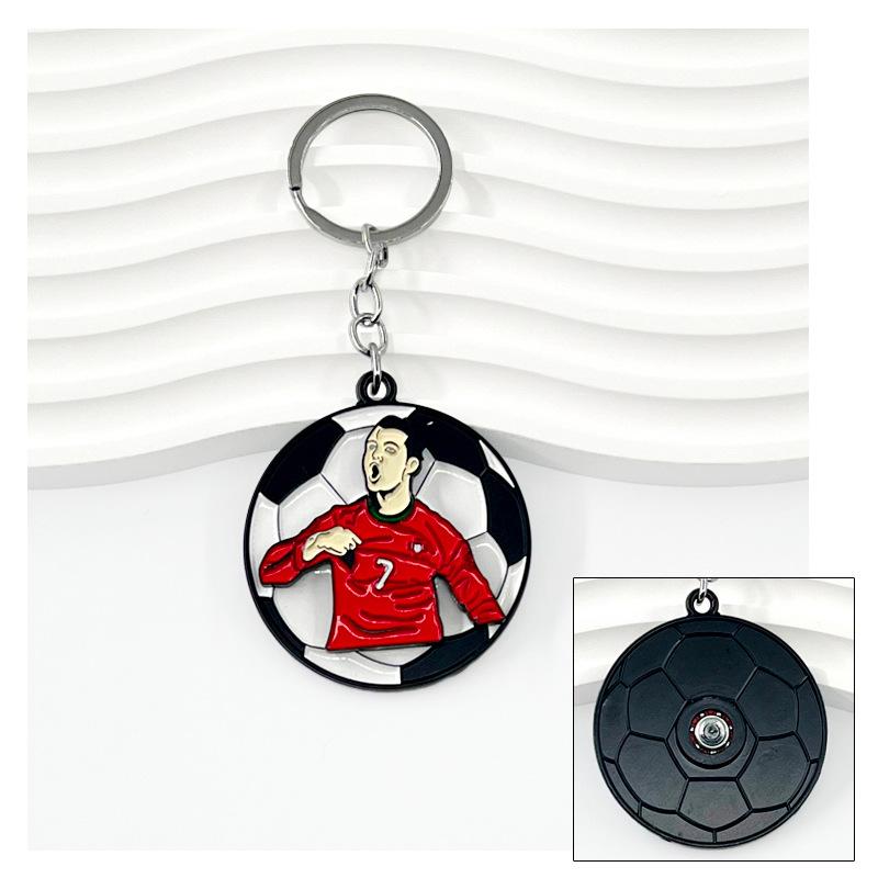 Chelsea AC Milan Barcelona Messi Real Madrid Ronaldo Football Keychain Turning Fan Pendant Blind Box Gift
