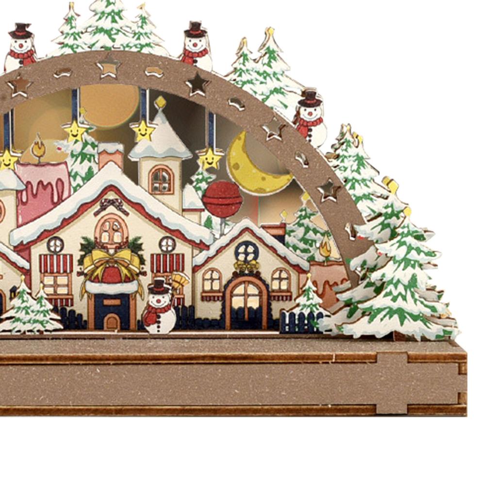 Christmas Decoration Wooden Handmade Exquisite DIY Christmas Ornament for Home Window Type 1