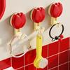 Removable Tulip Suction Cup Hooks No Drill Wall Mounted Hook Vacuum Suction Hook  Dormitory