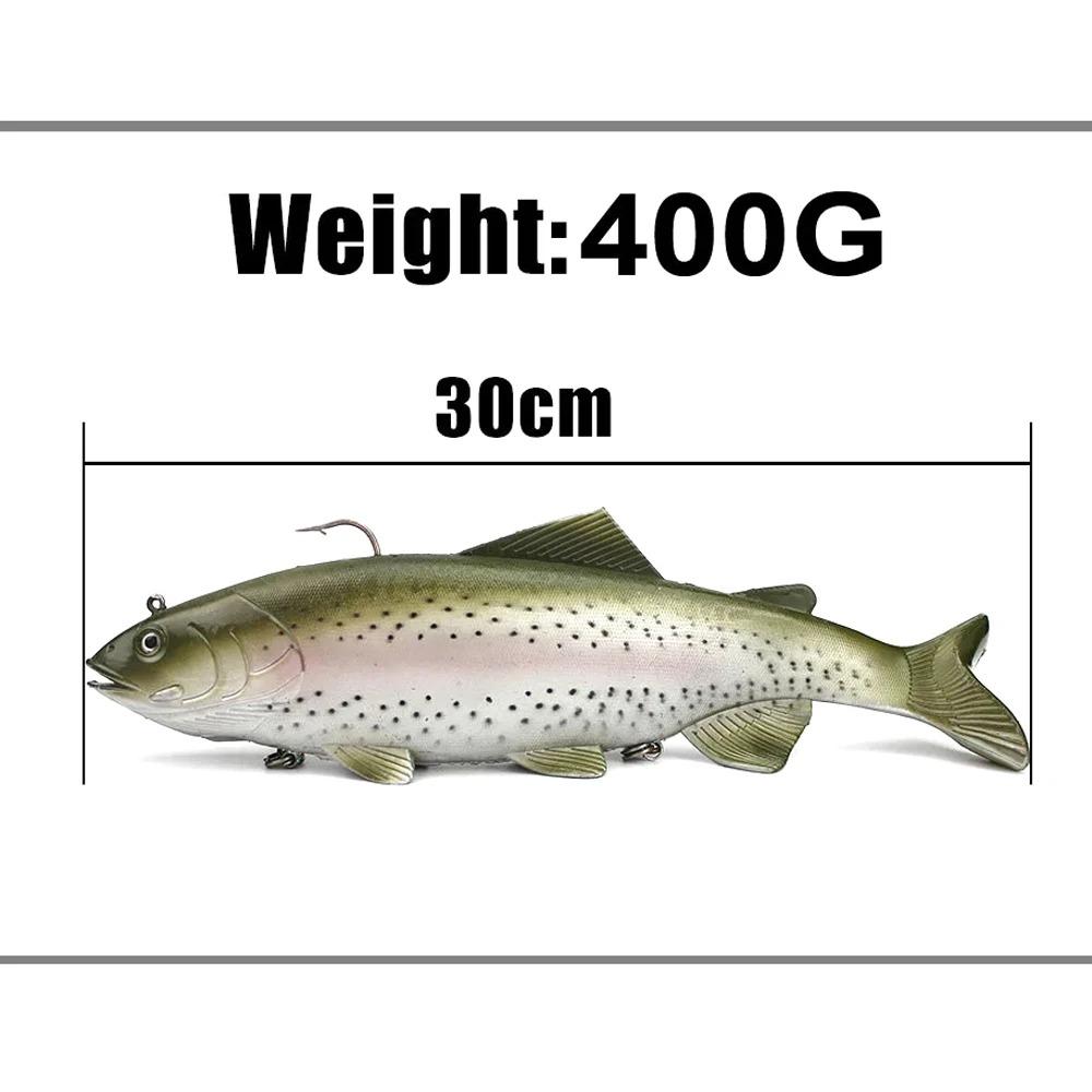 Soft Deep Sea Bait Trout Jig Head PVC Fishing Lures 135g 400g Swimming T Tail Silicone Lure Artificial Baits Swimbait Wobblers 260319