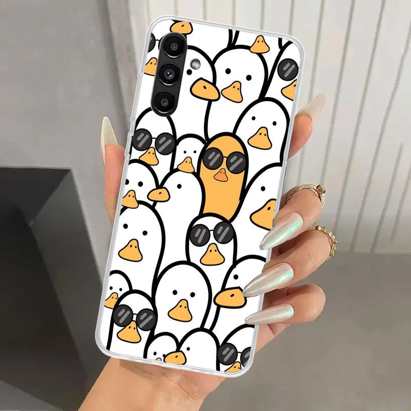 Cartoon Duck Goose Game Phone Case for Samsung Galaxy A17 A16 A37 A26 A36 A57 A56 A15 A25 A35 A55 A14 A24 A34 A54 A13 A23 A33 A5