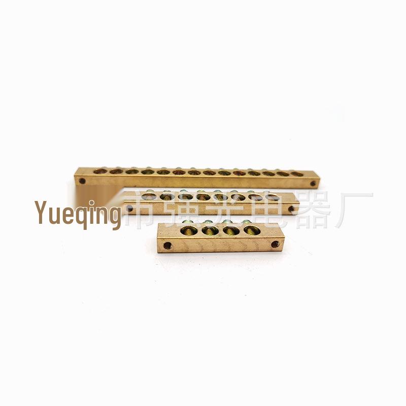 Pure Copper Installation Holes for 8X12 Brass Distribution Box with 6X9 Copper Terminal Block Grounding Terminal.