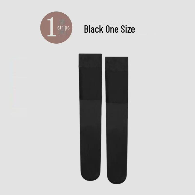 Cooling Knee-High Stockings for Spring/Summer – Black Silk, Over-the-Knee, Thin Design, Perfect for Preventing Cold Knees and Legs.