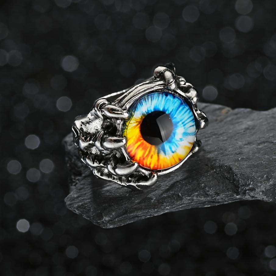 European and American Men s and Women s Rings Cool Dragon Claw Eagle Claw Eye Ring Personalized Punk Devil s Eye Open Ring